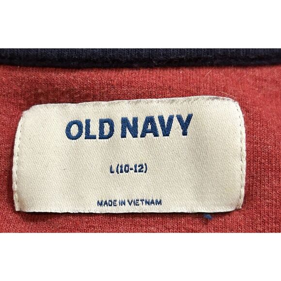 Old Navy Kid Boys Long-Sleeve V-Neck Knit Ribbed Shirt Top Size Large 10/12 - Picture 3 of 4